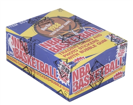 1988-89 Fleer Basketball Unopened Wax Box (36 Packs) - BBCE Certified - FASC